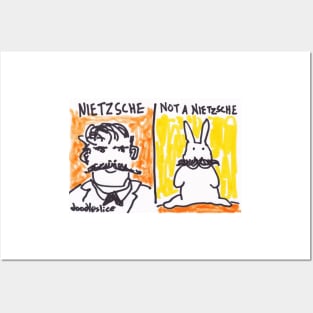 Bunny Spotter: Neitzsche - Not a Nietzsche funny rabbit cartoon Posters and Art